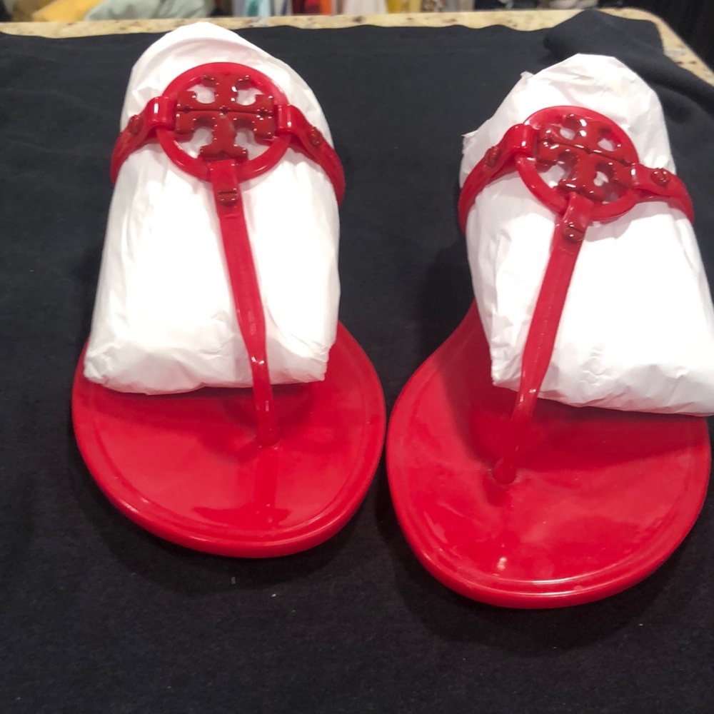Tory Burch red jelly sandals